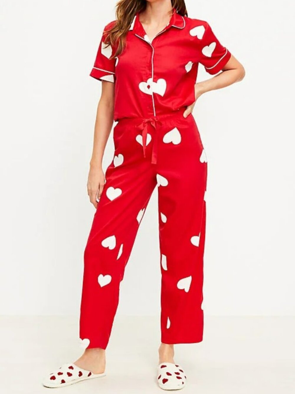 Scattered Heart Pajama Shirt & Pants Lounge Set